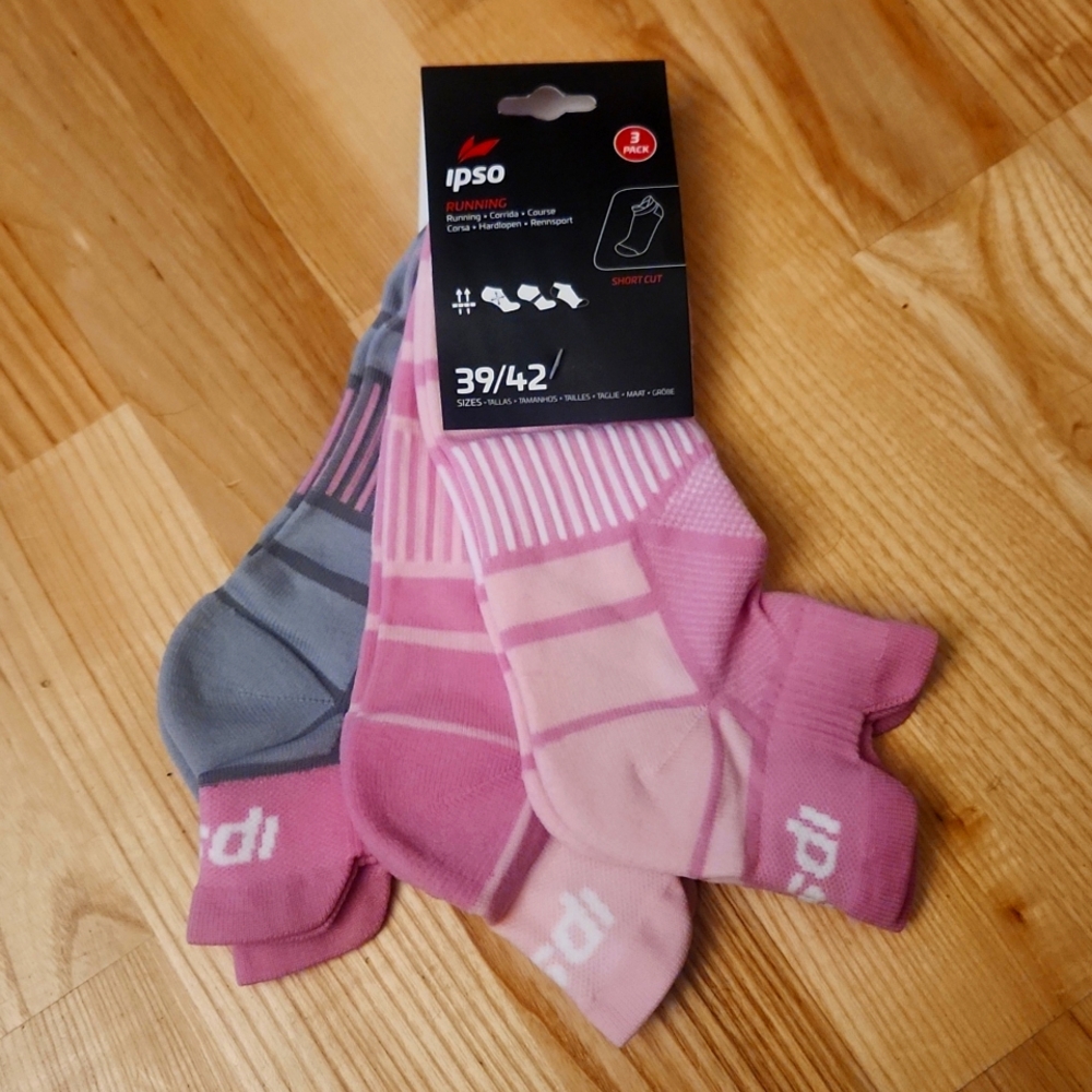 Pink Athletic Running Socks